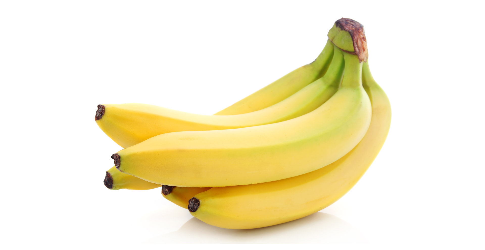 Ilustracja. Białe tło. Na środku kiść bananów.