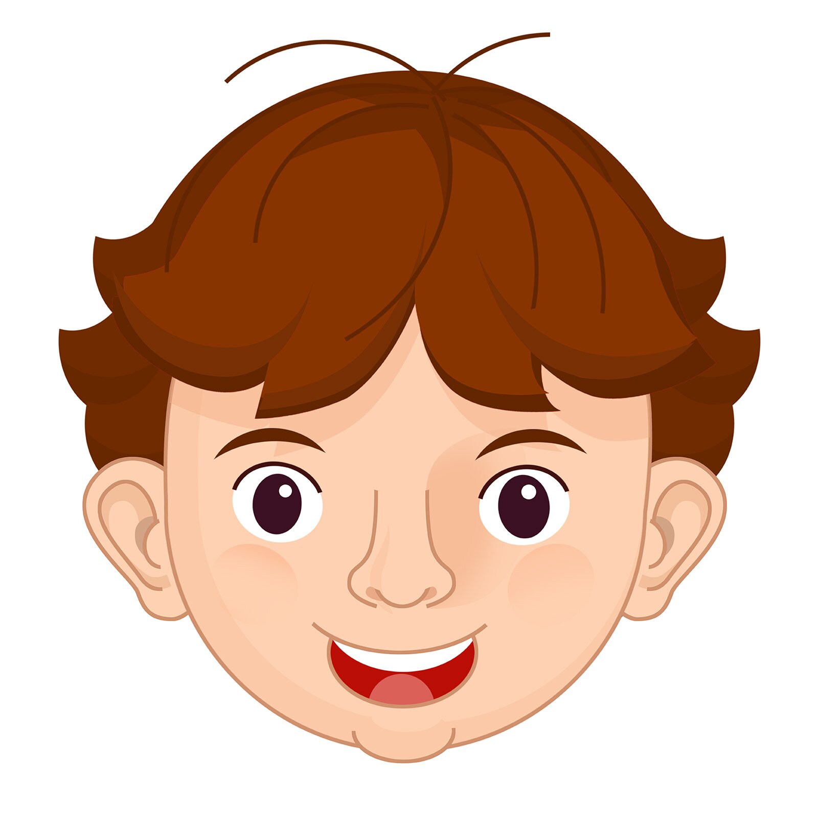 Ilustracja przedstawia głowę chłopca.