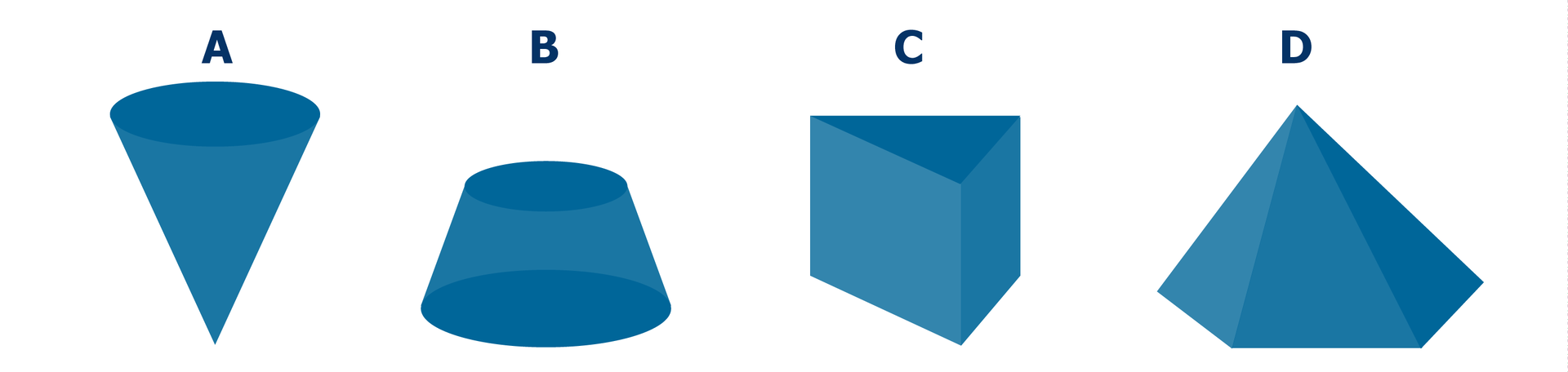 Rysunek czterech brył.