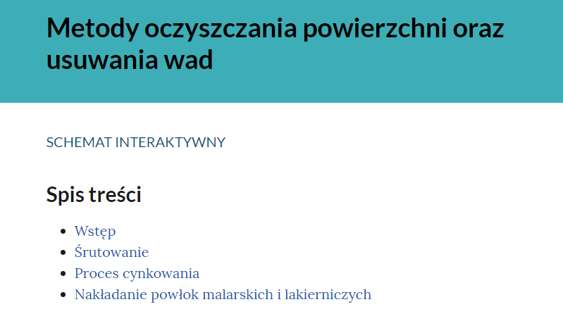 Przykładowy spis treści