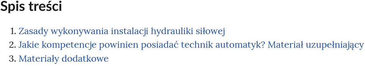 Grafika przedstawia spis treści materiału. Składa się z trzech punktów, ułożonych jeden pod drugim, opatrzonych tytułami.