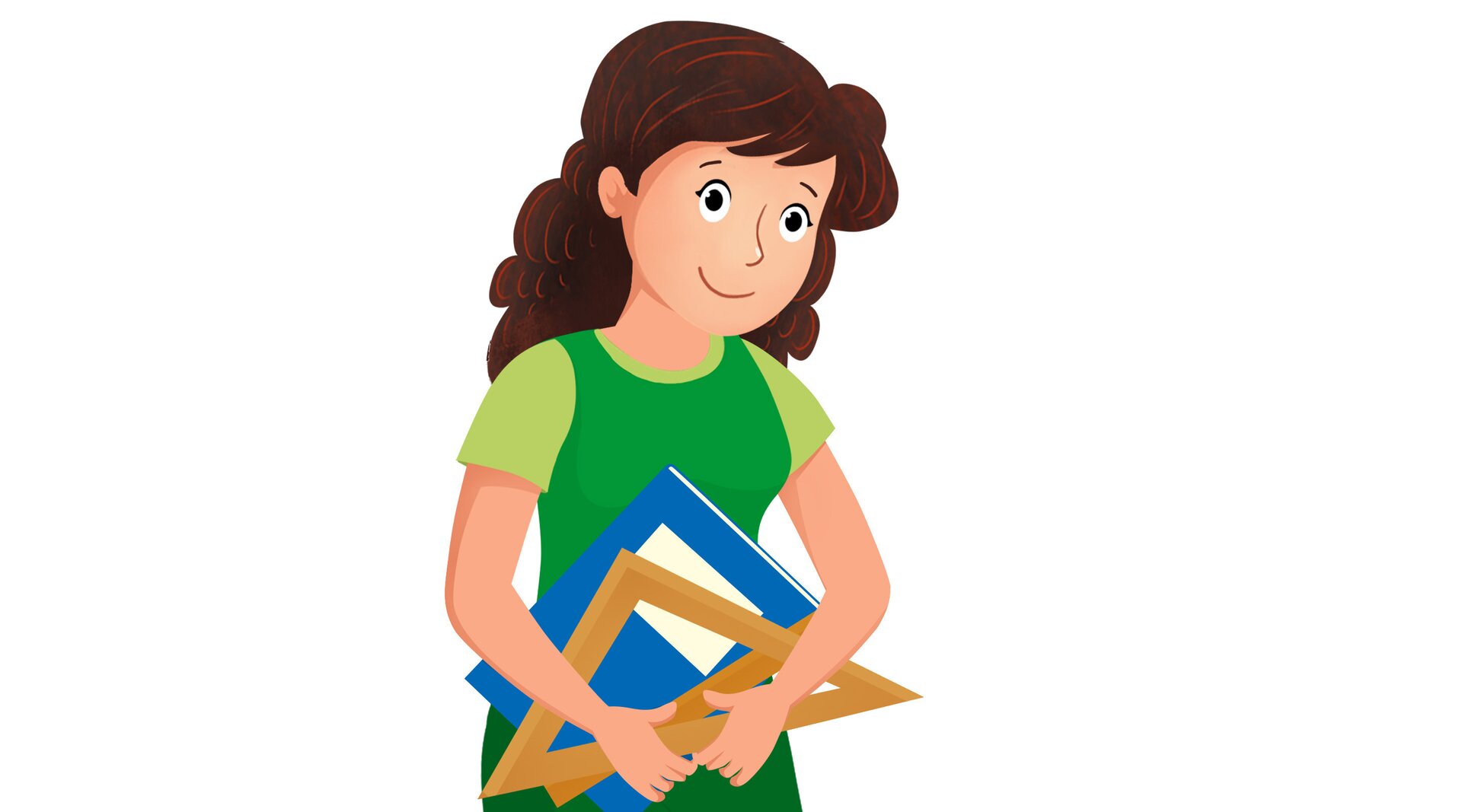 Ilustracja przedstawia nauczycielkę.