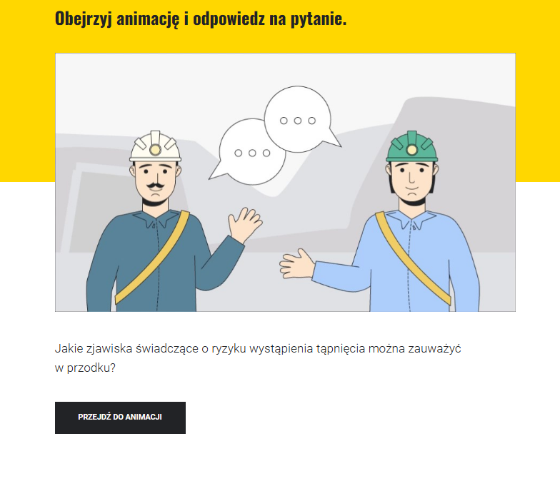 Ekran służący do przejścia do animacji