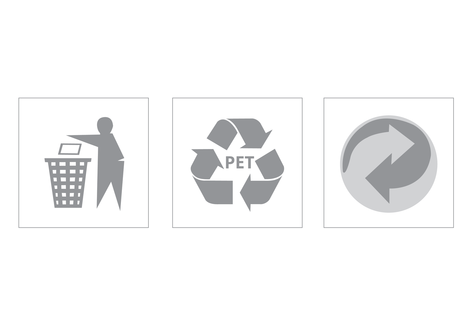 Ilustracja prezentuje trzy przykładowe symbole proekologiczne, którymi są oznaczone używane przez nas na codzień produkty.