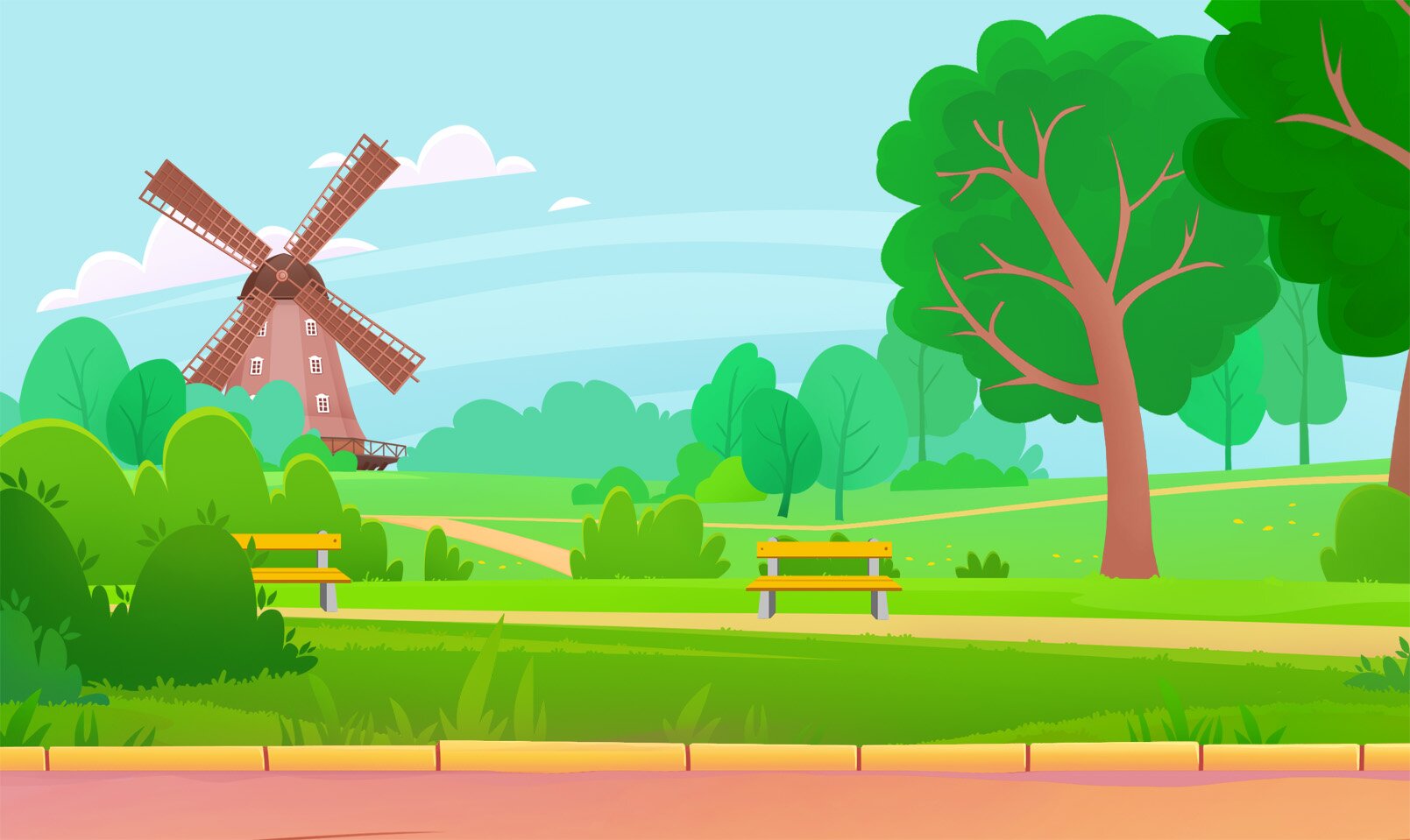 Ilustracja przedstawia park