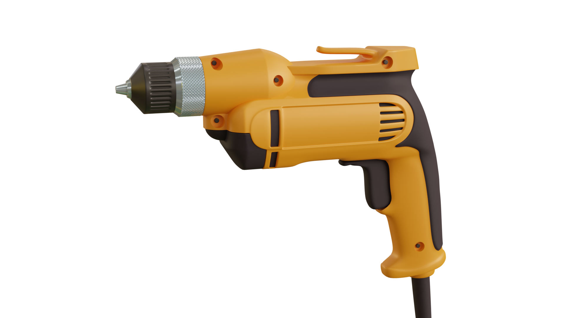 Na grafice przedstawiona została wiertarka elektryczna. Jest to typowe narzędzie, które może być zasilane za pomocą akumulatora lub kabla.