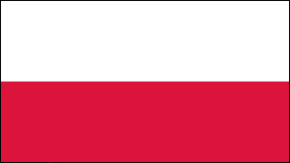 Grafika przedstawia polską flagę. Jest ona dwukolorowa biało‑czerwona.