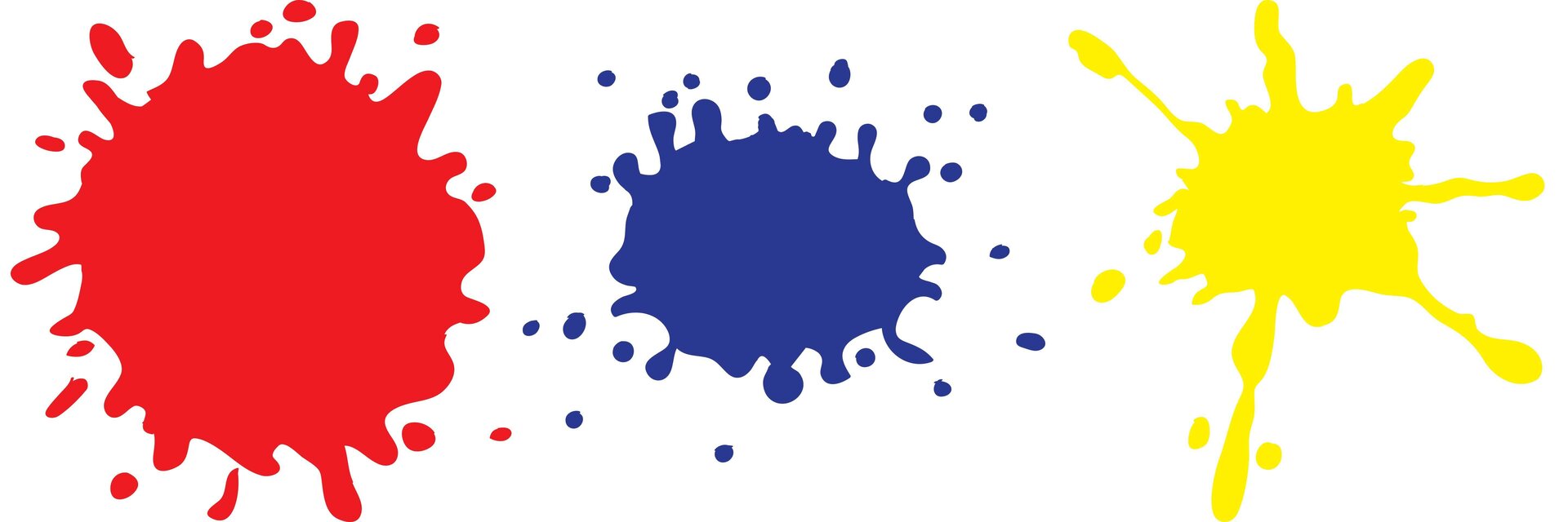 Ilustracja przedstawia trzy plamy. Czerwoną, niebieską i żółtą.
