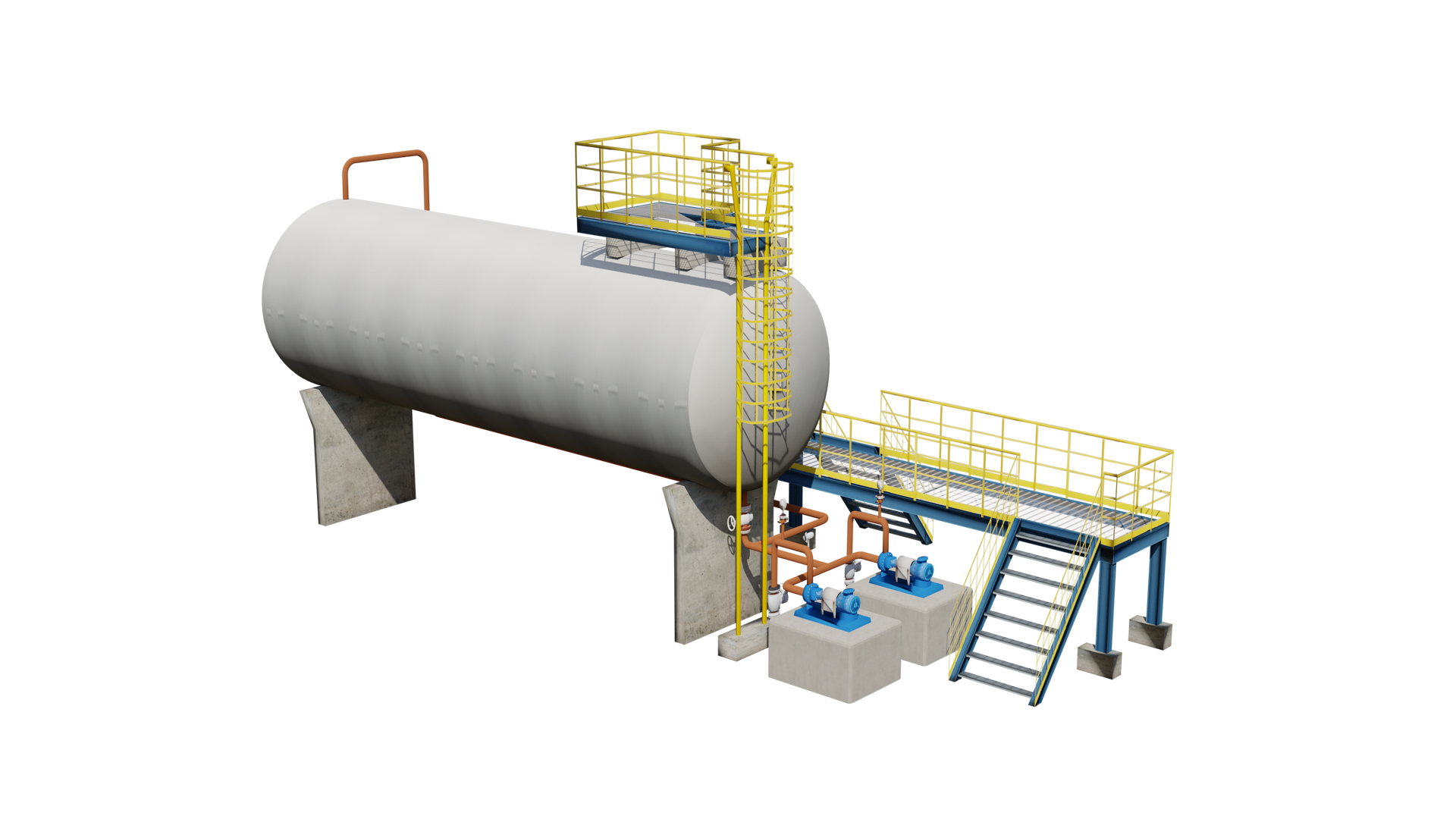Na ekranie widoczny jest zbiornik gazoliny. Zbiornik gazoliny służy do przechowywania kondensatu, czyli cieczy zawierającej węglowodory ciekłe o składzie bardzo lekkiej ropy naftowej.Widoczny na ilustracji zbiornik ma cylindryczny kształt z zaokrąglonymi końcami i jest ułożony w orientacji poziomej. Znajduje się on na dwóch betonowych podporach. U góry po prawej stronie posiada balkon z zabudowaną drabinką. Po jego prawej stronie znajduje się metalowy podest, na który prowadzą schody. Obok podestu znajdują się dwie pompy przyłączone do zbiornika.