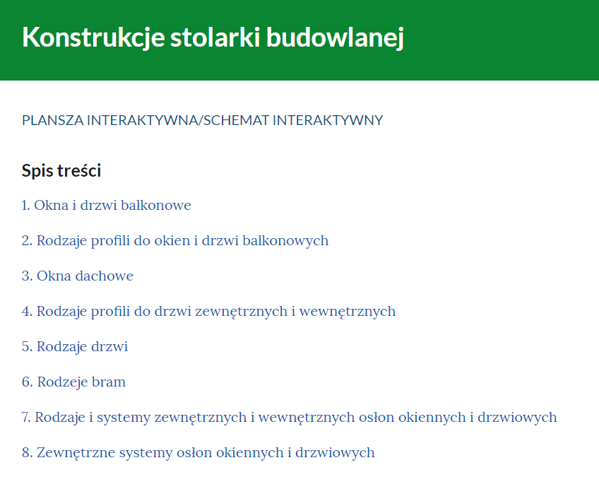 Przykładowy wygląd spisu treści