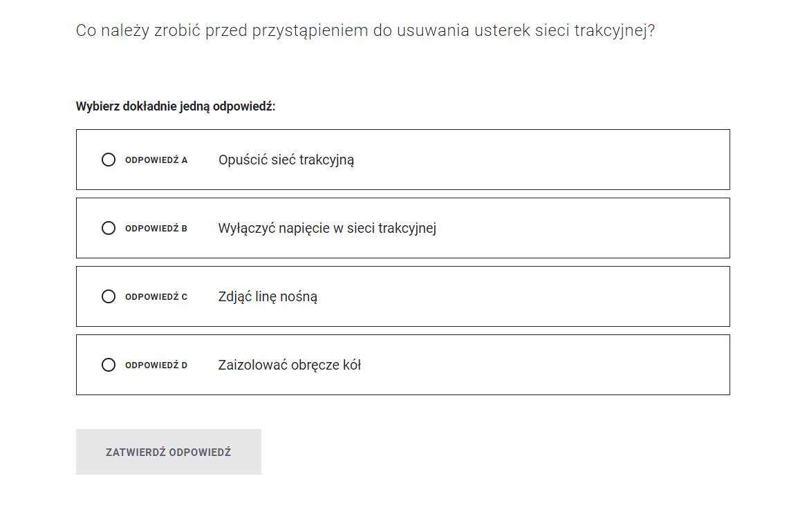 Zadanie jednokrotnego wyboru w grze wcielanie się w rolę