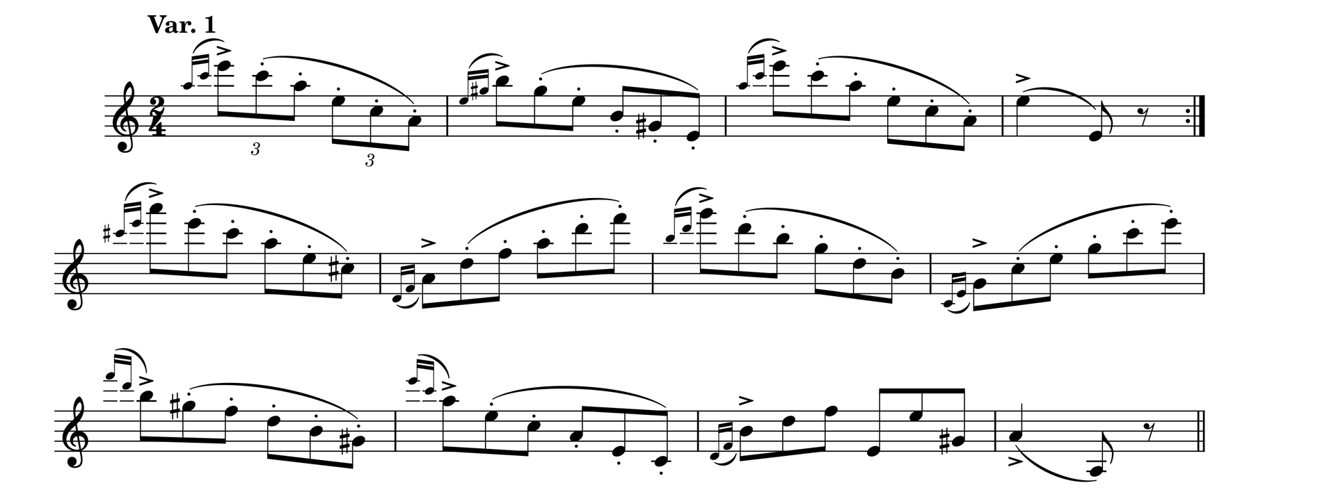 Przykład numer 2 - fragment partytury utworu do analizy.