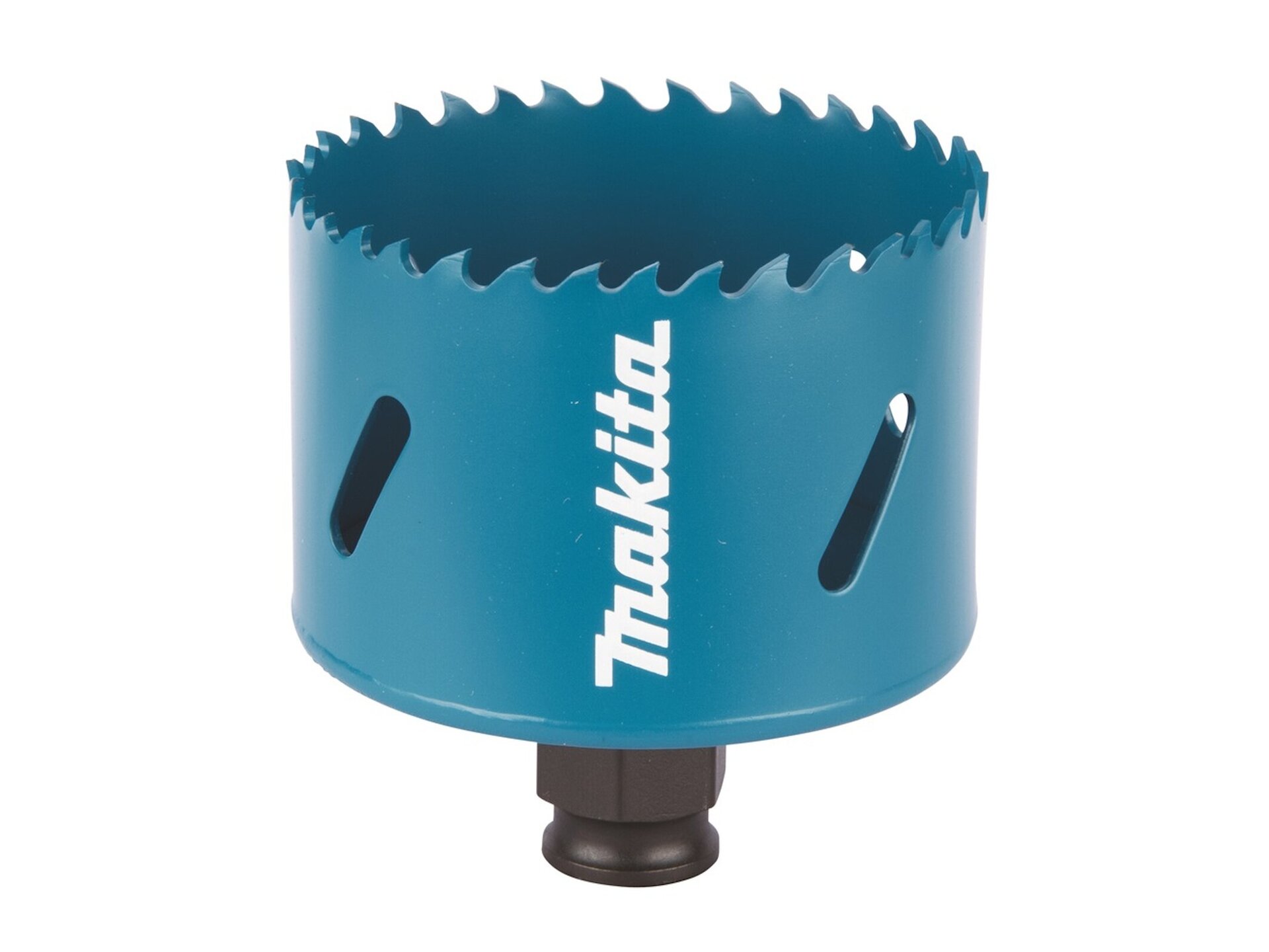 Grafika przedstawia narzędzie stosowane do wiercenia otworów w różnych materiałach, takich jak drewno, metal, tworzywa sztuczne czy ceramika. Otwornica składa się z metalowego korpusu, który jest cylindryczny. Jest to główna część narzędzia. Na górnej części korpusu otwornicy znajduje się ostrze, które wykonane jest ze stali lub innego wytrzymałego materiału. W części dolnej korpusu otwornicy znajduje się trzpień, który pozwala na mocowanie narzędzia do wiertarki lub innego urządzenia do wiercenia.