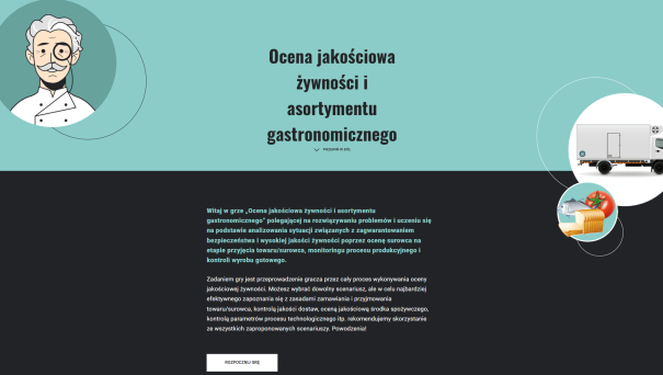 Widok ekranu interaktywnego narzędzia typu scenario‑based learning