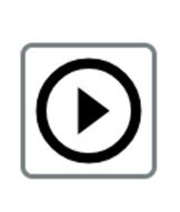 Grafika przedstawia ikonę odtwarzania audiobooka, czyli trójką którego podstawa znajduje się z lewej strony, a wierzchołek z prawej strony, trójkąt ten znajduje się w okręgu.