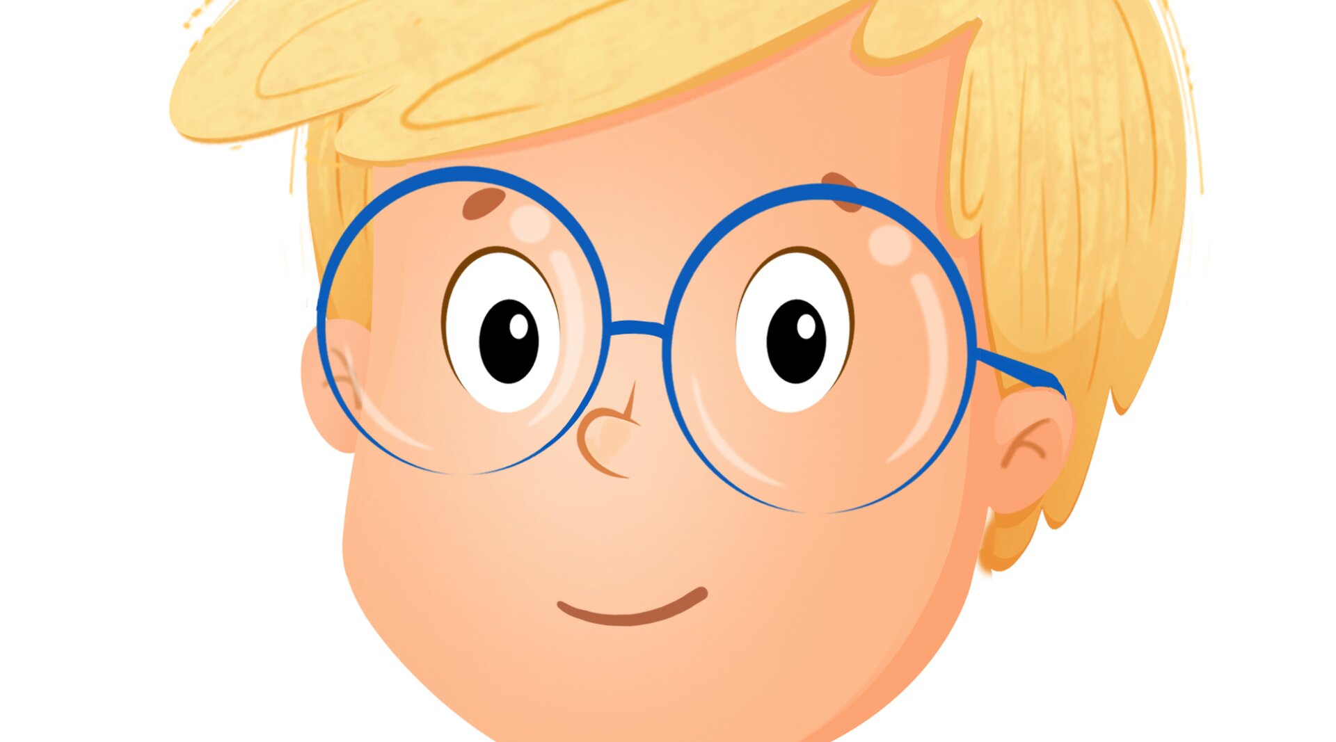 Na ilustracji znajduje się twarz w okularach.