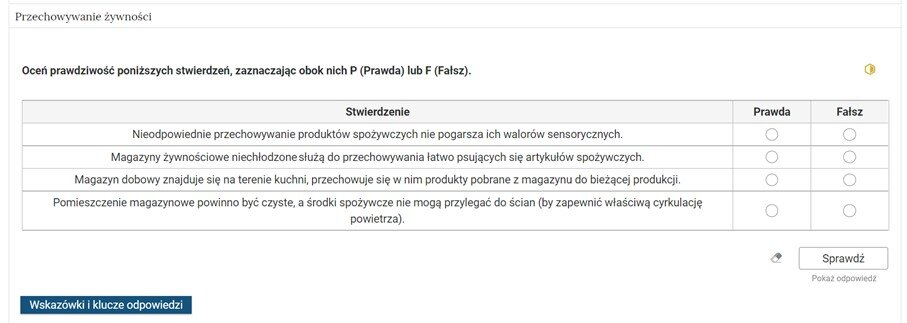 Grafika przedstawia widok pojedynczego zadania z interaktywnego materiału sprawdzającego, na prawo od nazwy zadania widnieje ikonka informująca o poziomie trudności zadania.