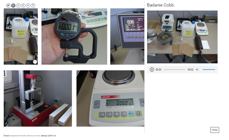 Zdjęcie przedstawia planszę po rozwinięciu wybranego znacznika. Znajduje się w nim podpis oraz grafika wybranego elementu wraz z nagraniem.