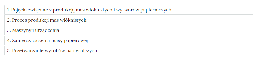 Przykładowy wygląd zakładek z interaktywnymi materiałami sprawdzającymi