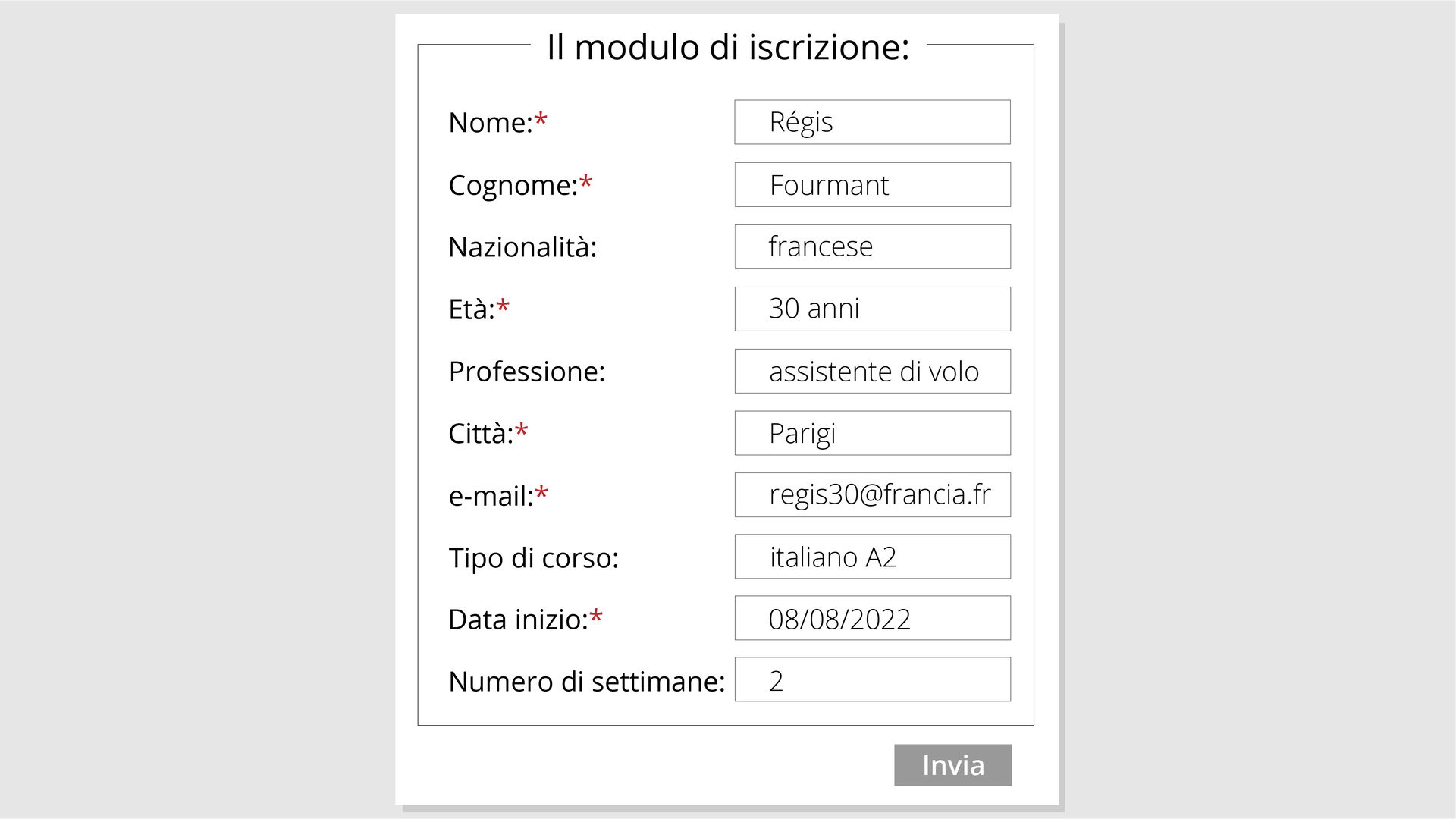 Formularz zgłoszeniowy Régisa.