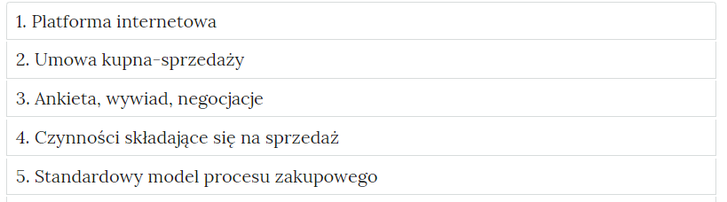 Grafika przedstawia wygląd zakładek z ćwiczeniami. Zakładki są prostokątne. Każda posiada tytuł, który wskazuje, czego dotyczą zamieszczone w zakładce ćwiczenia.