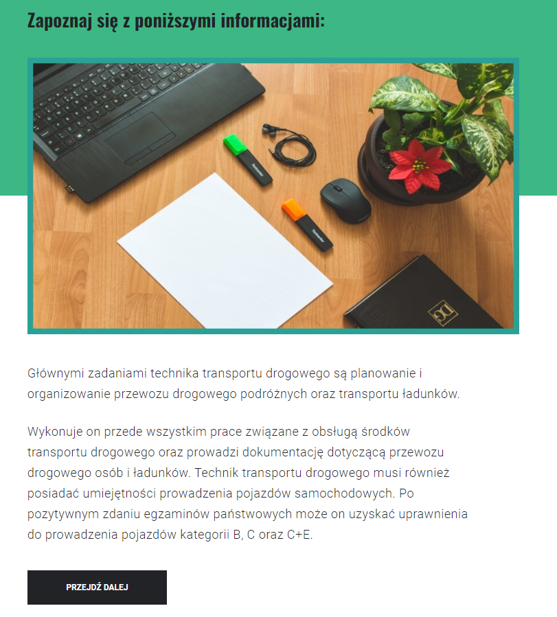 Przykładowy opis zadań kierowcy