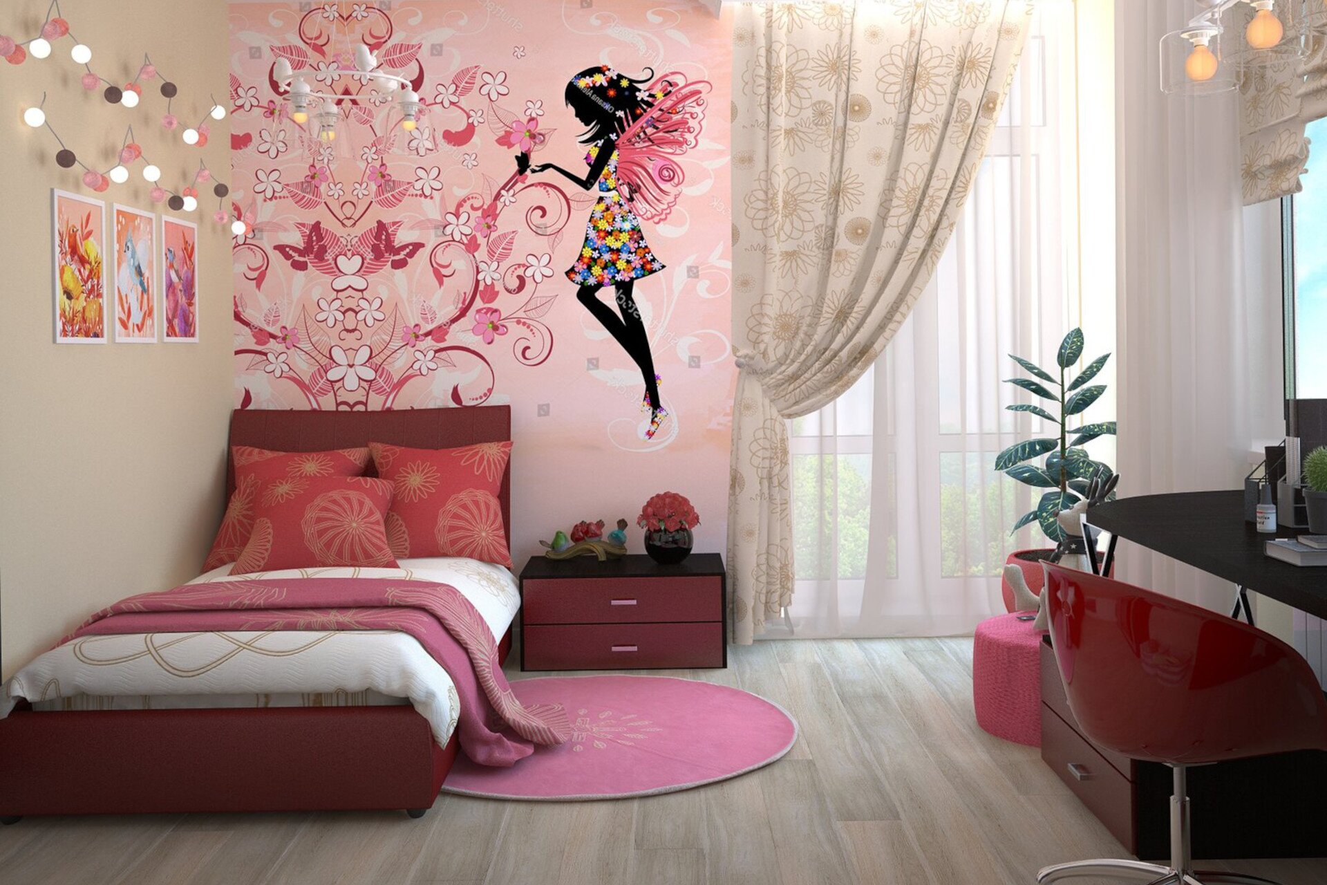 Ilustracja przedstawia sypialnię.