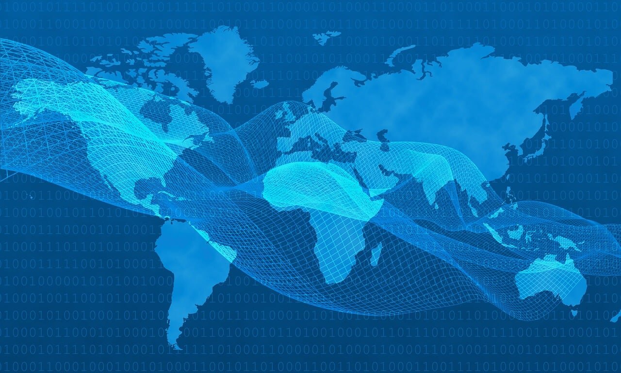 Grafika przedstawia mapę świata.