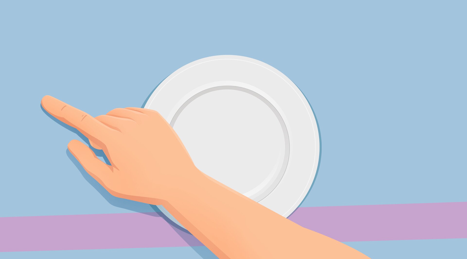 Na ilustracji znajduje się ręka. Palec pokazuje lewą stronę.