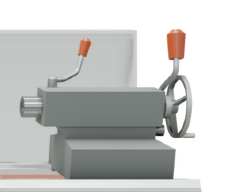 Ilustracja ukazuje konik. Jest to maszyna stojąca na podstawce. Do górnej części przymocowane jest koło z wajchą oraz korba.