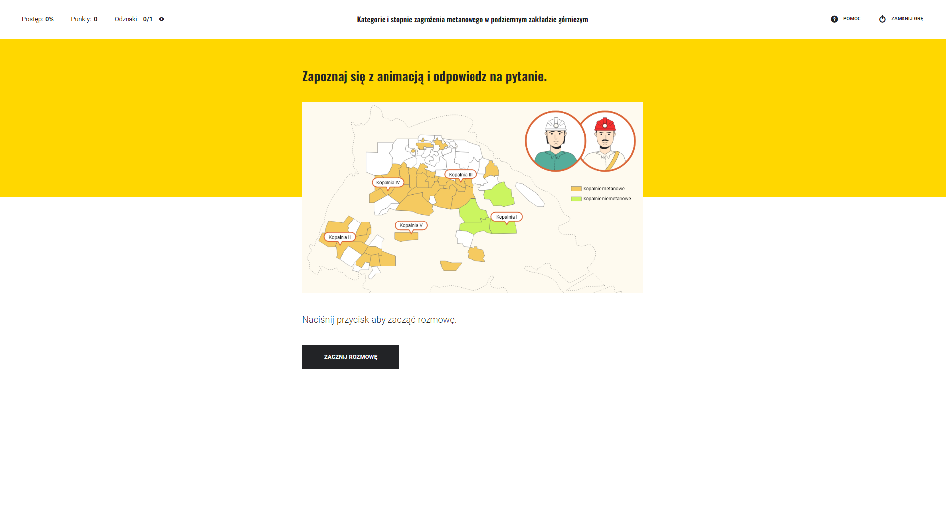 Rozpoczęcie rozmowy ze sztygarem