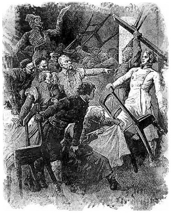 Kłótnia Ilustracja do Pana Tadeusza Źródło: Michał Elwiro Andriolli, Kłótnia, 1881, domena publiczna.