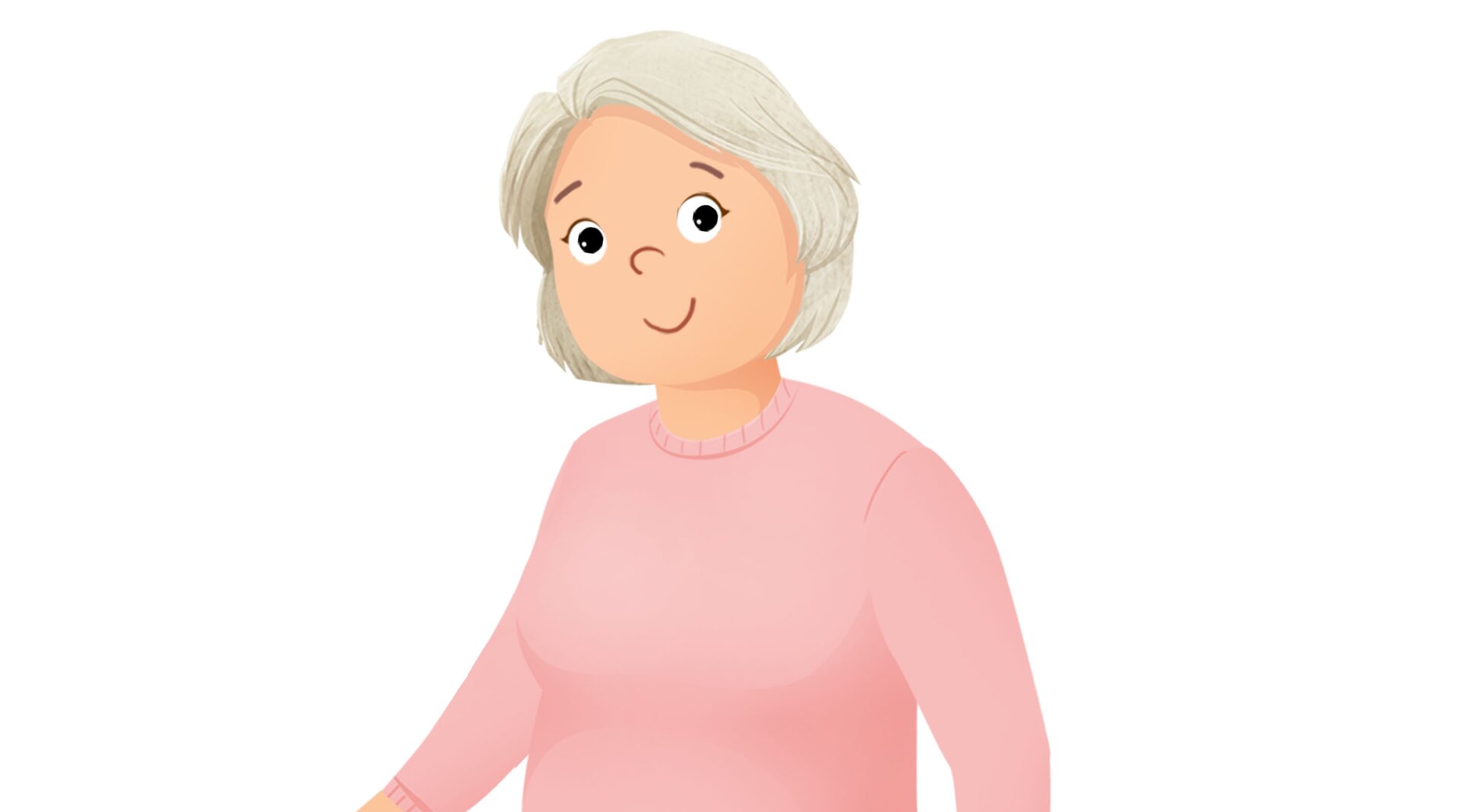 Ilustracja przedstawia babcię