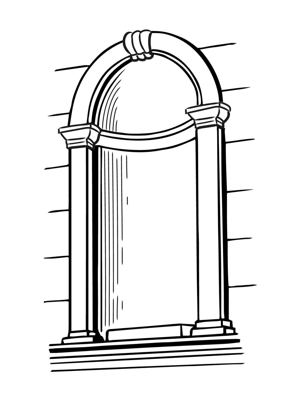 Czarno‑biała ilustracja przedstawia niszę, czyli wgłębienie w murze, które służy jako dekoracja.