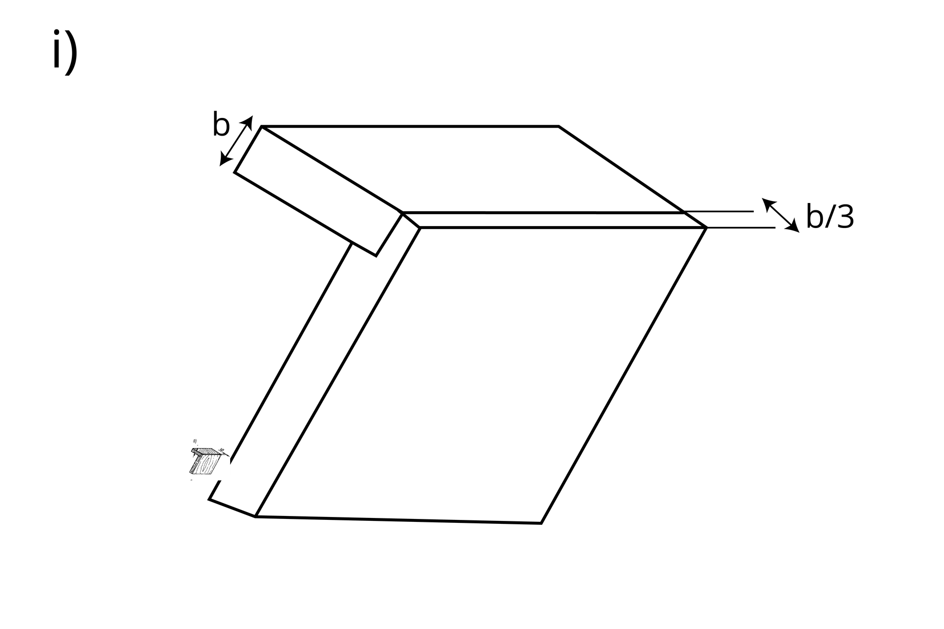 Rysunek przedstawia złącze wręgowe proste. W jednym z łączonych elementów znajduje cię wycięcie na dwie trzecie jego grubości. Do wycięcia wpasowuje się krawędź drugiego elementu.