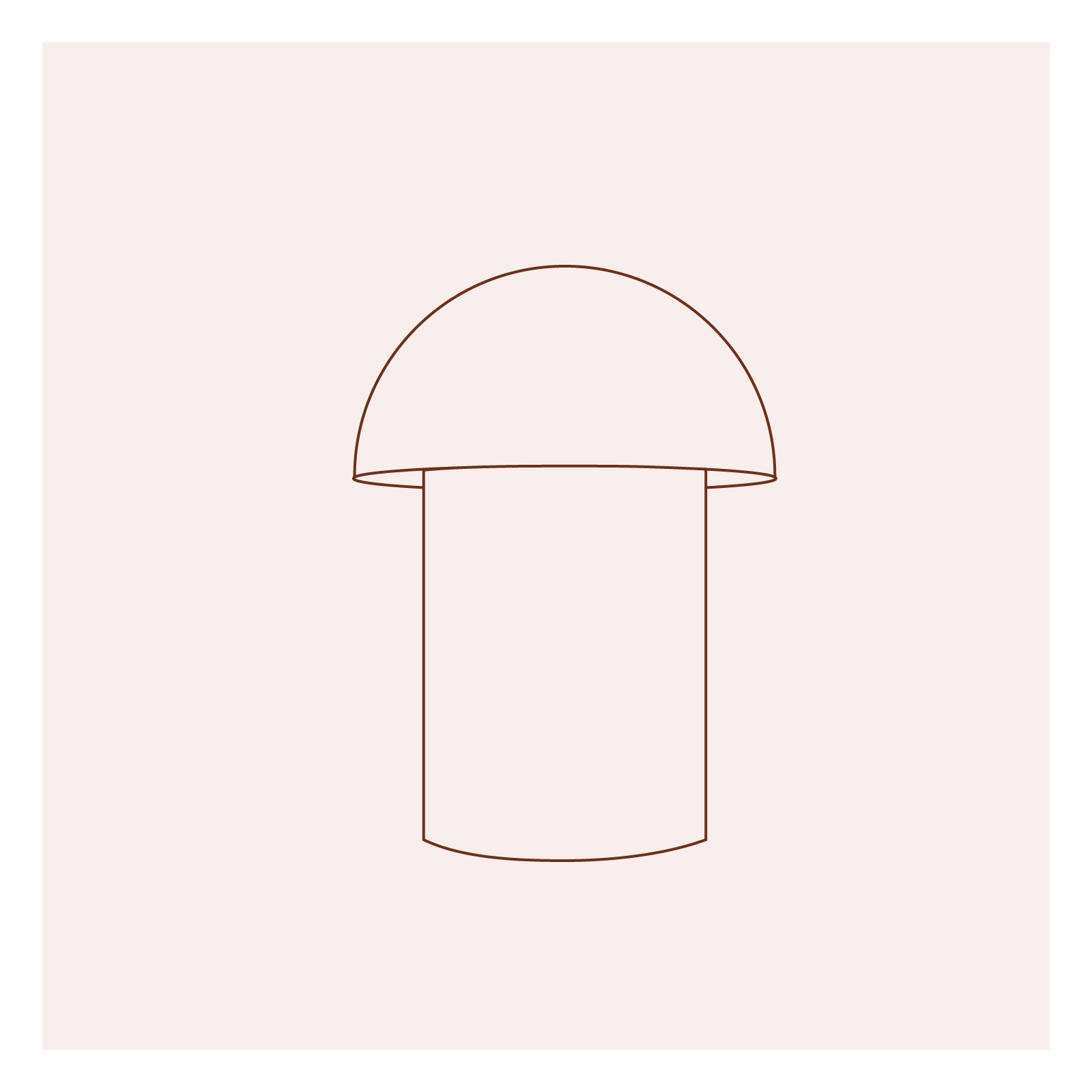 Grafika przedstawia nit z łbem kulistym. Na prostym trzpieniu osadzony jest łeb o kształcie połowy kuli.
