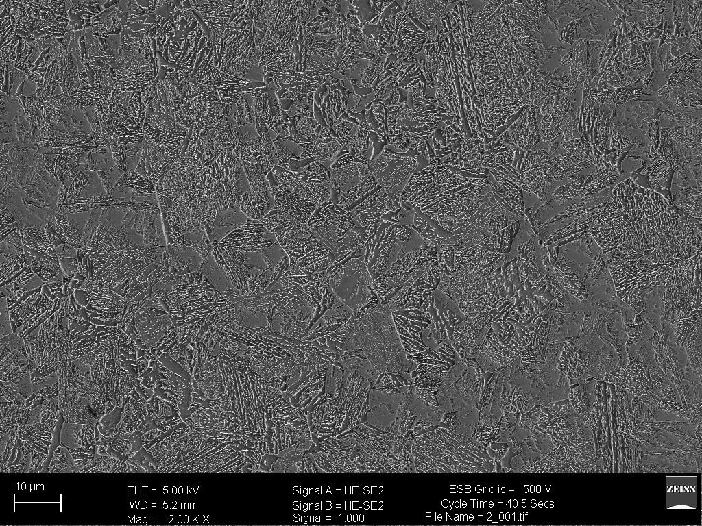 Mikrostruktura bainityczna
Zdjęcie wykonane na mikroskopie SEM