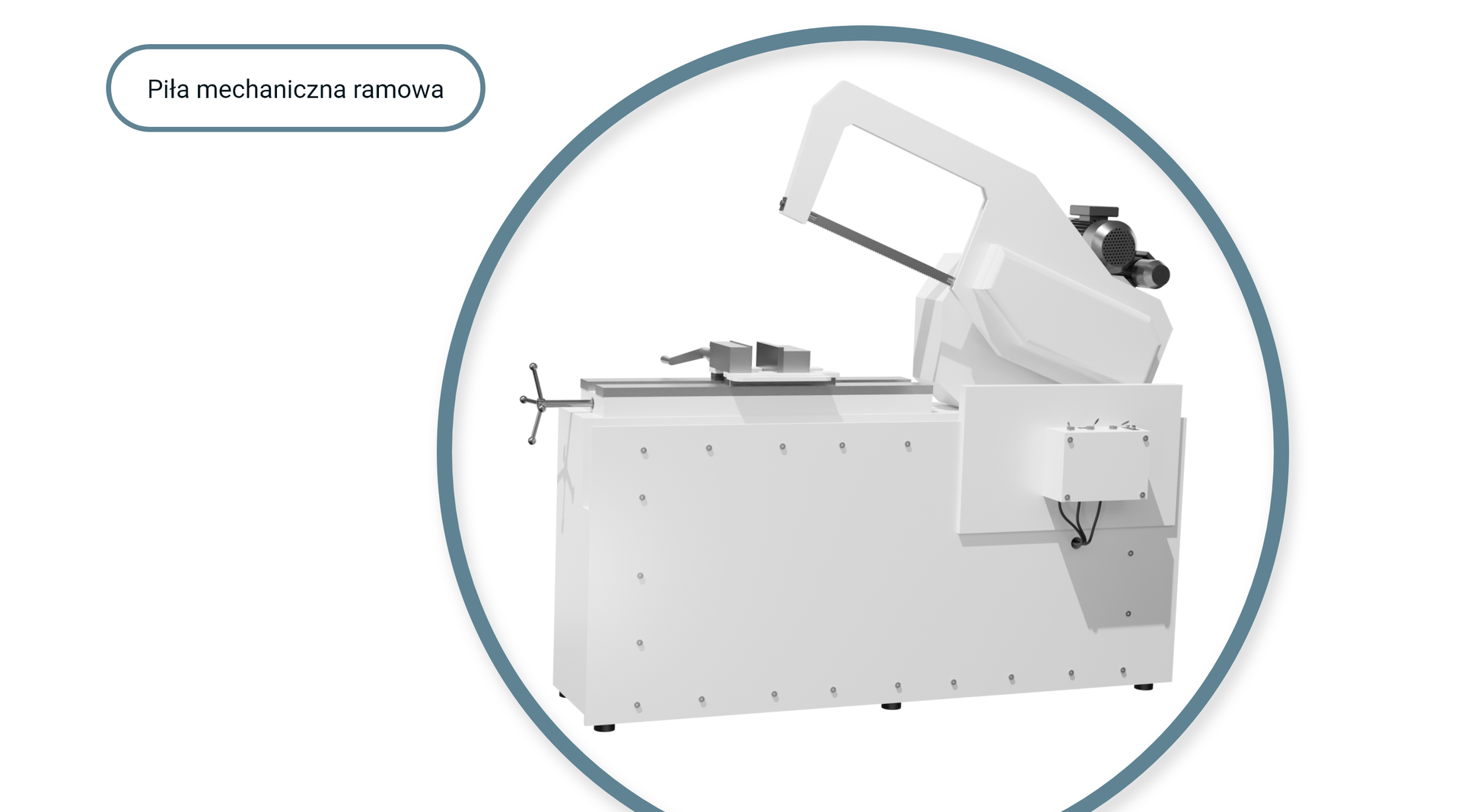 Opis alternatywny dotyczy piły mechanicznej ramowej, która przecina materiały o większych przekrojach w ruchu pionowym.