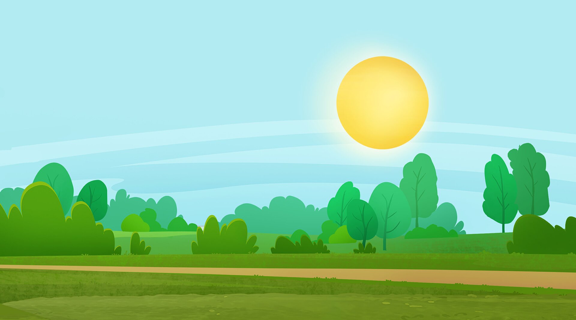 Na ilustracji znajduje się świecące słońce. 