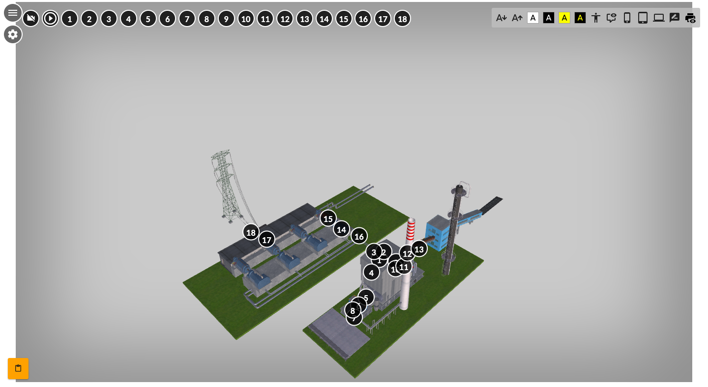 Podstawowy widok jednej z wizualizacji 3D