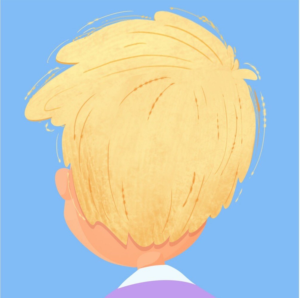 Ilustracja przedstawia głowę chłopca.