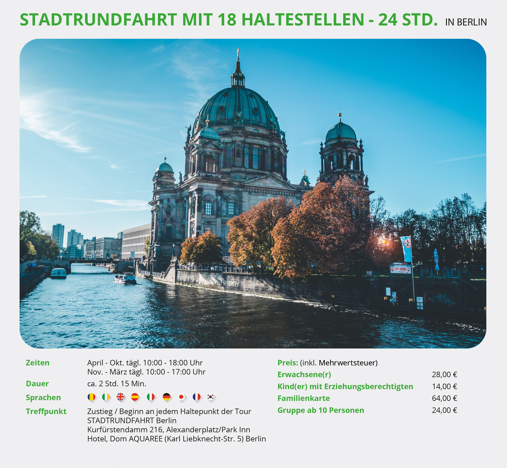 Stadtrundfahrt durch Berlin.