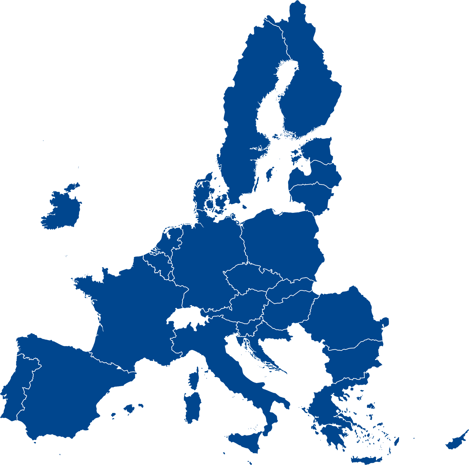Mapa przedstawia kraje wchodzące w skład Unii Europejskiej w 2013 roku.