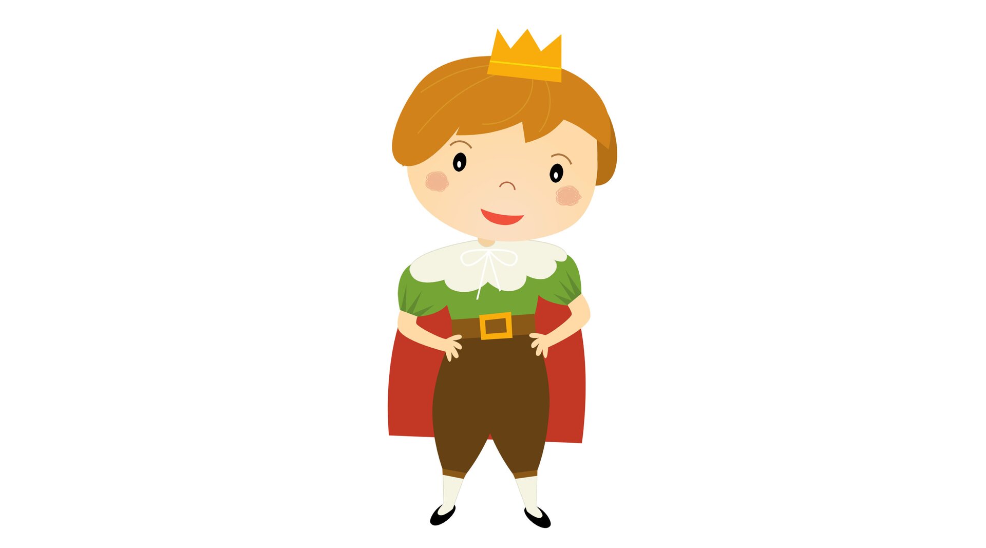 Ilustracja przedstawia księcia w koronie, pelerynie i w eleganckim stroju.