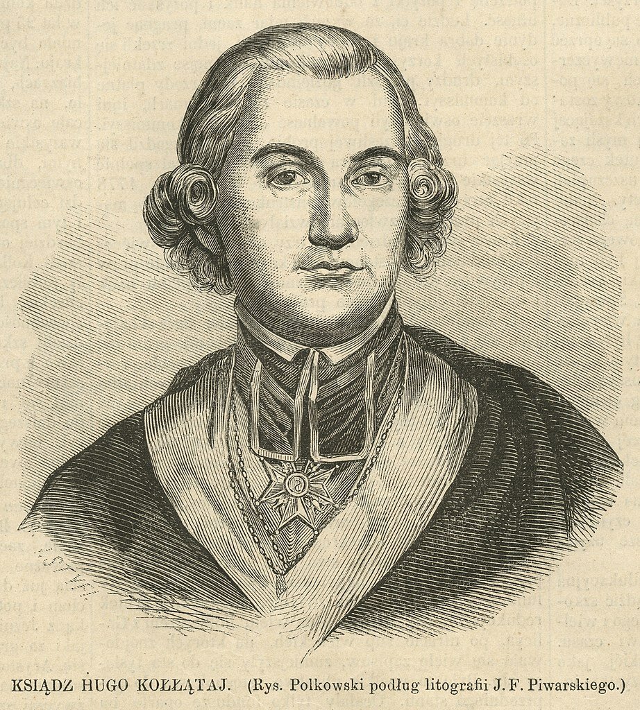 Obraz przedstawia portret młodego mężczyzny. Ma on na głowie ufryzowaną perukę. Mężczyzna ma owalną twarz. Wyraźnie zaznaczone brwi i duże oczy. Jego nos jest prosty, proporcjonalny. Usta są małe i wąskie. Mężczyzna ma na sobie szaty biskupie. Pod szyją wisi na wstędze order.