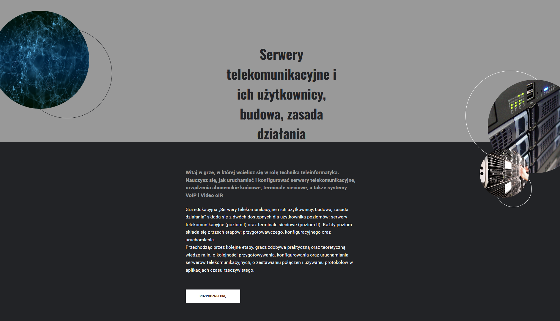 Początkowy ekran gry