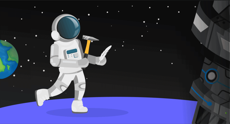 Animacja dotycząca spadku swobodnego na Księżycu.