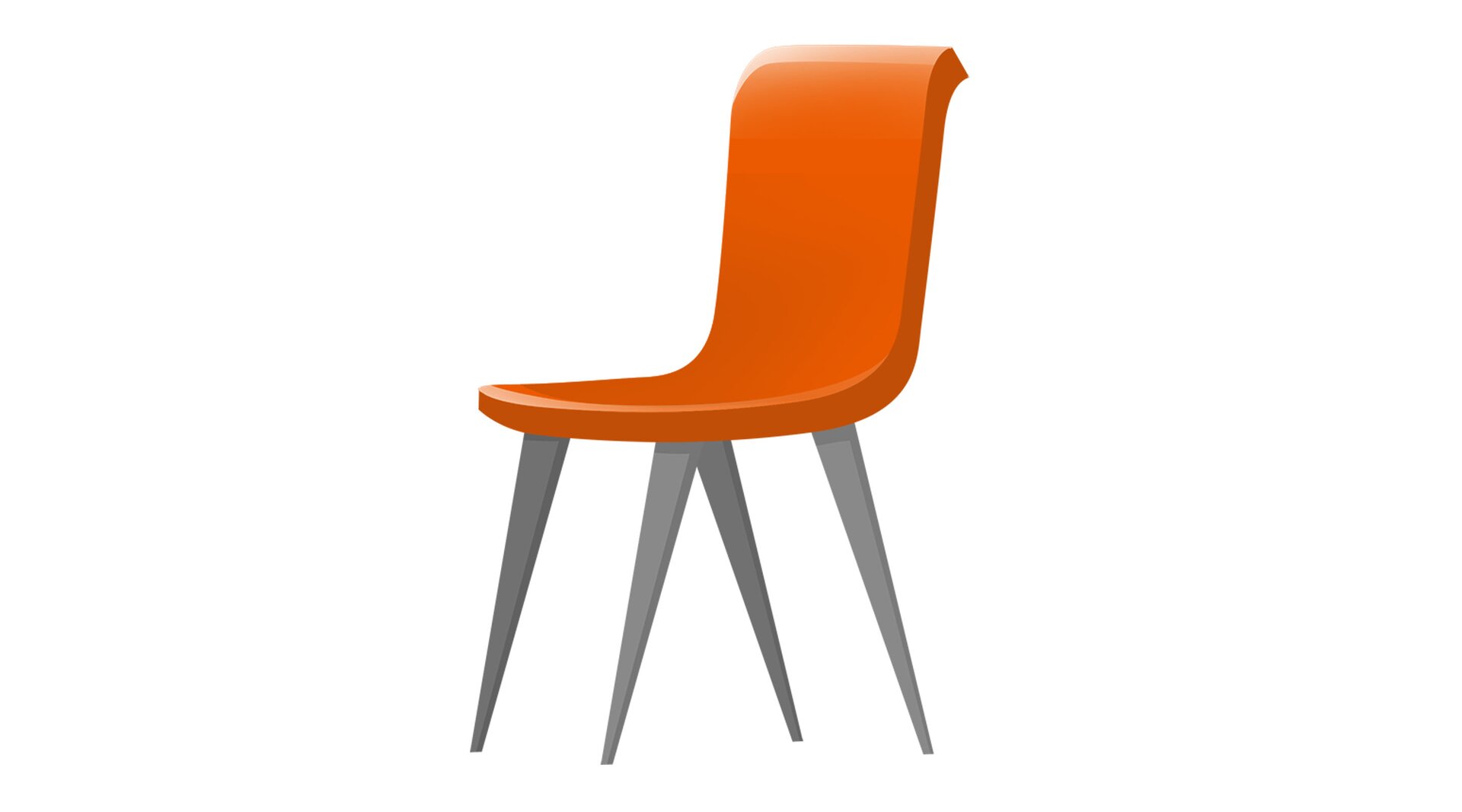 Ilustracja przedstawia czerwone krzesło z oparciem.