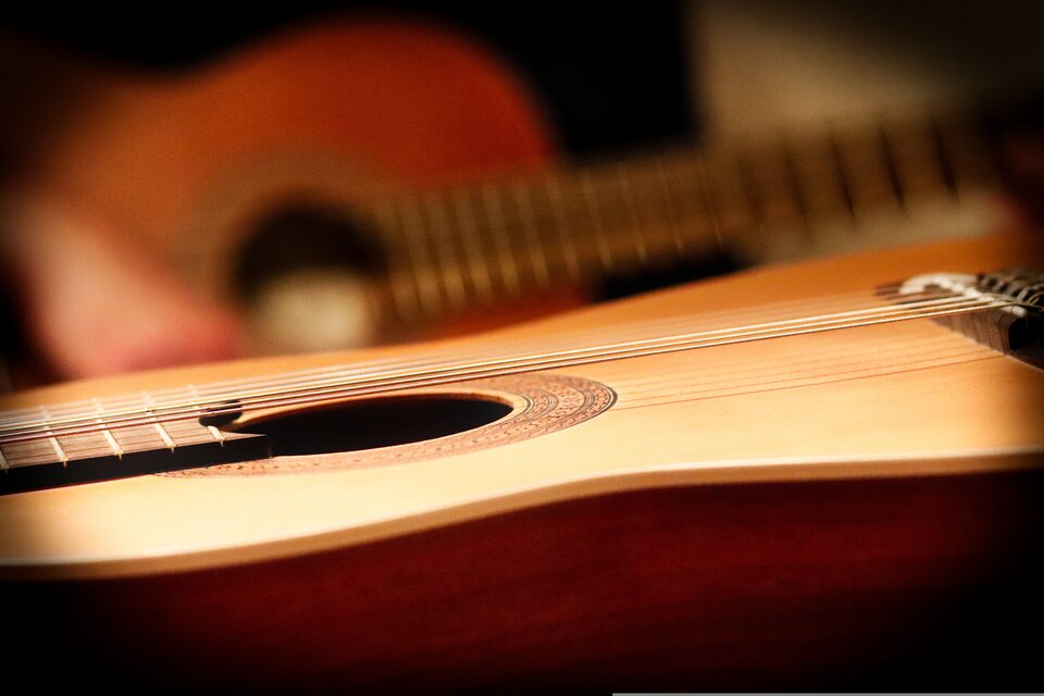 Na zdjęciu jest gitara.