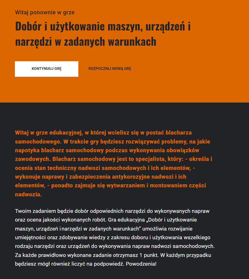 Przykładowy ekran w grze